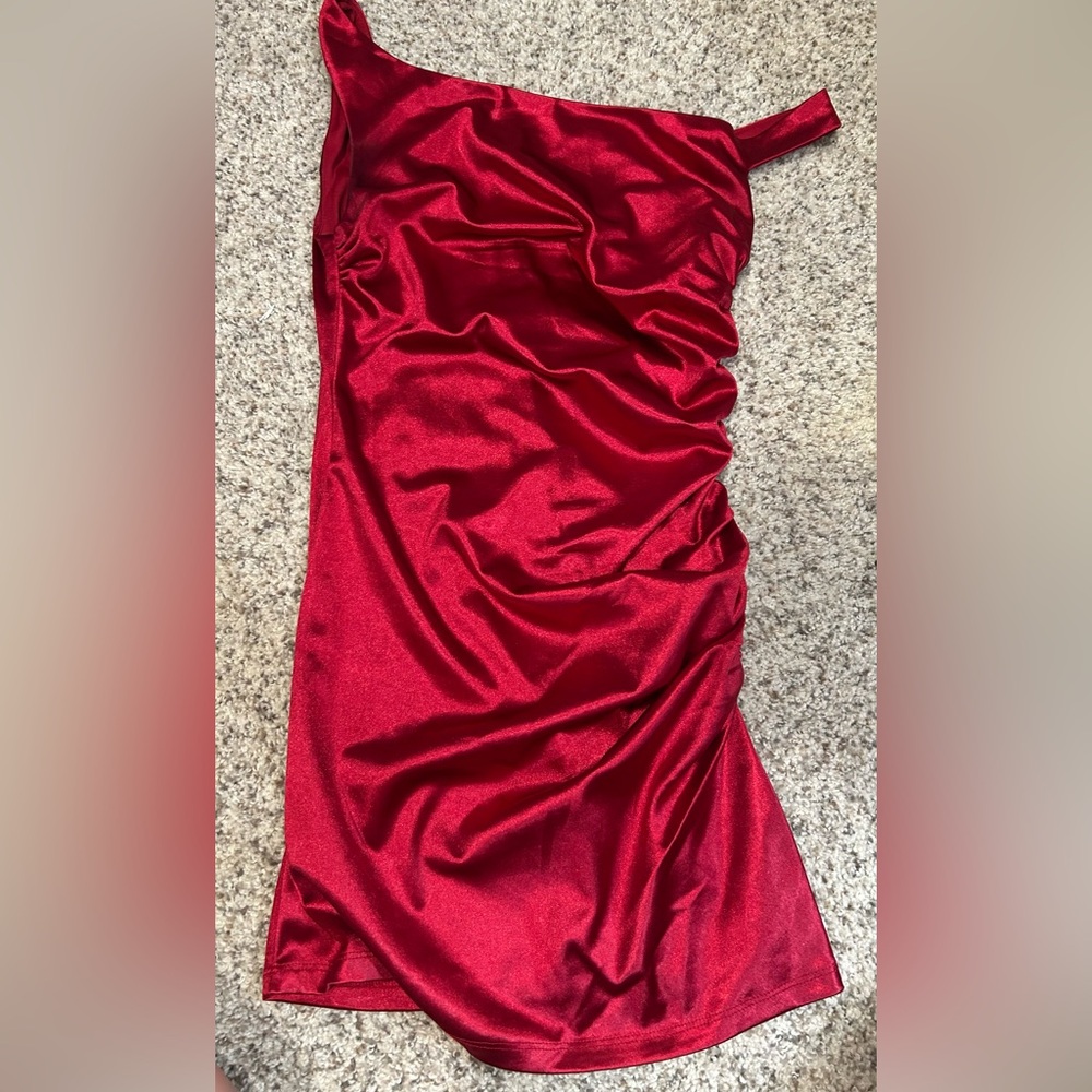 Elegant Red Satin Dress